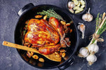 40 cloves and a chicken in a dutch oven