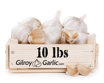 10 lb box garlic in wooden crate